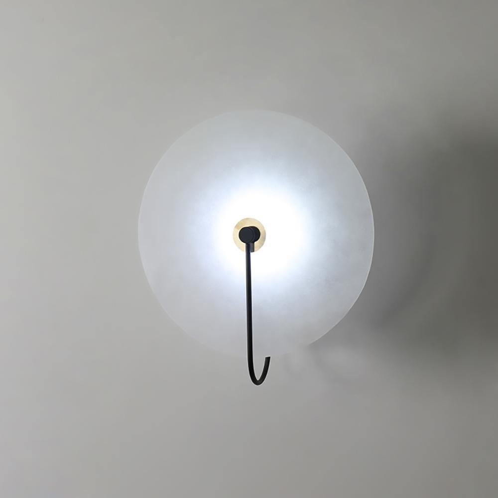 Modern Round Alabaster LED Wall Sconce Elegant Stone Wall Lamp for Interior Living Spaces