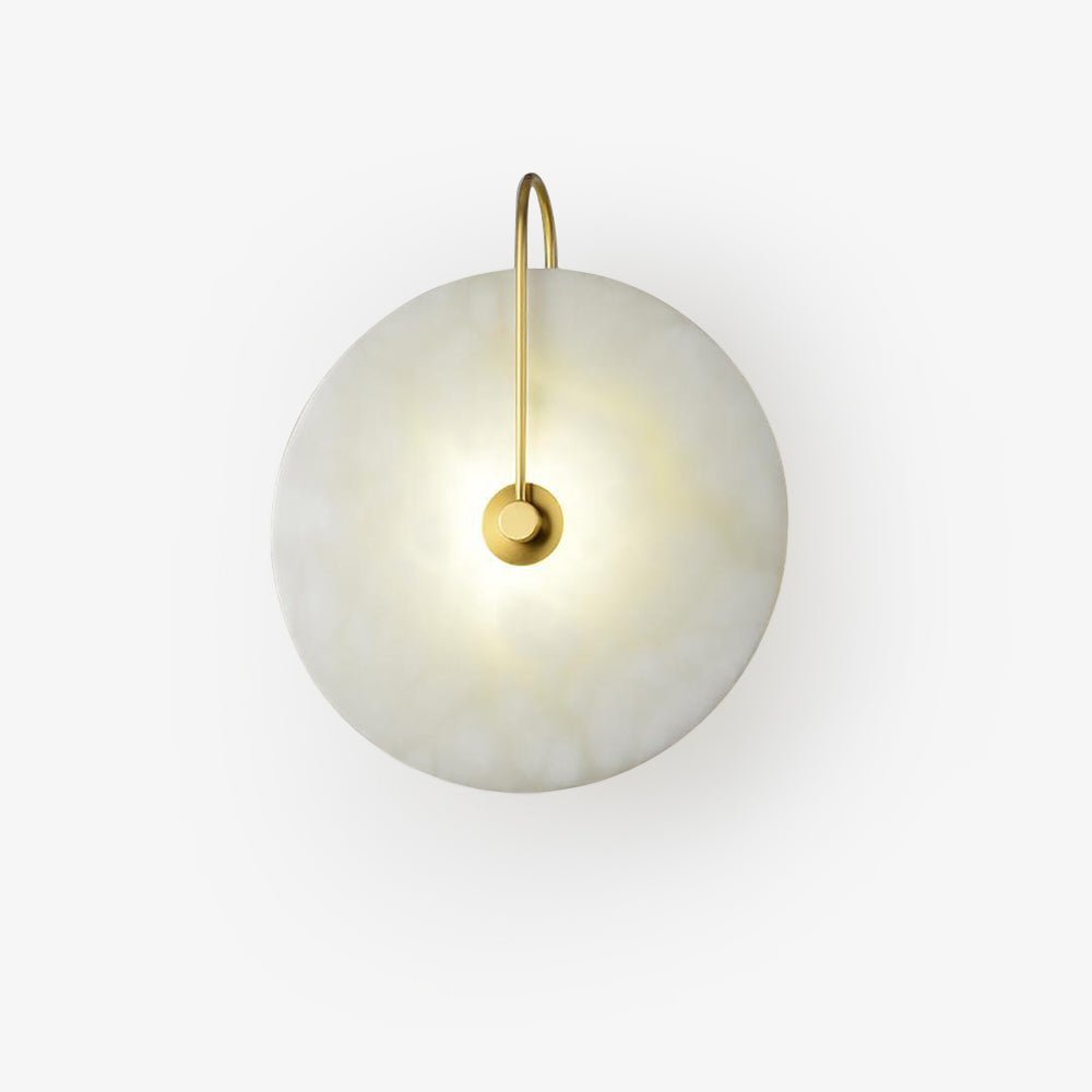 Modern Round Alabaster LED Wall Sconce Elegant Stone Wall Lamp for Interior Living Spaces