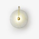 Modern Round Alabaster LED Wall Sconce Elegant Stone Wall Lamp for Interior Living Spaces