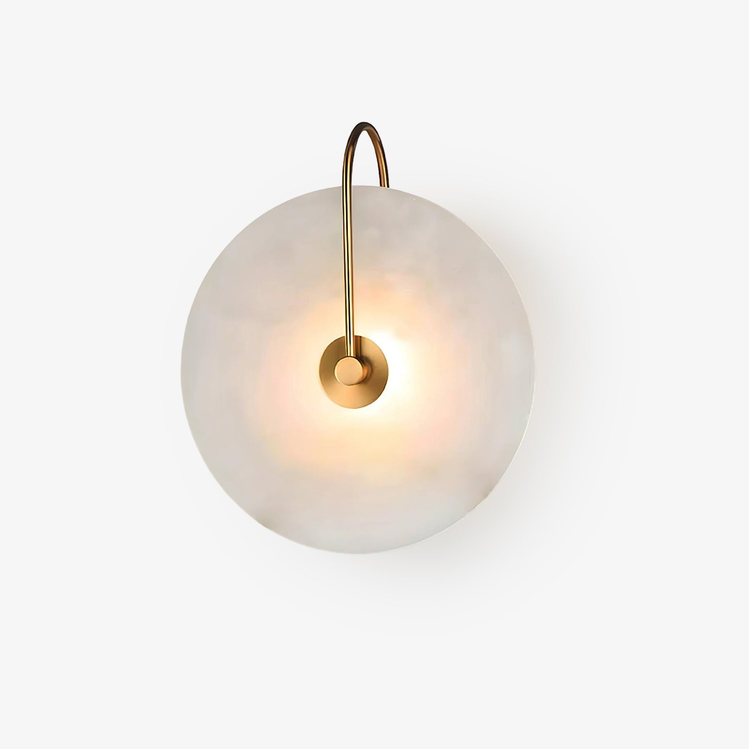 Modern Round Alabaster LED Wall Sconce Elegant Stone Wall Lamp for Interior Living Spaces
