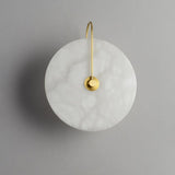 Modern Round Alabaster LED Wall Sconce Elegant Stone Wall Lamp for Interior Living Spaces
