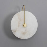 Modern Round Alabaster LED Wall Sconce Elegant Stone Wall Lamp for Interior Living Spaces