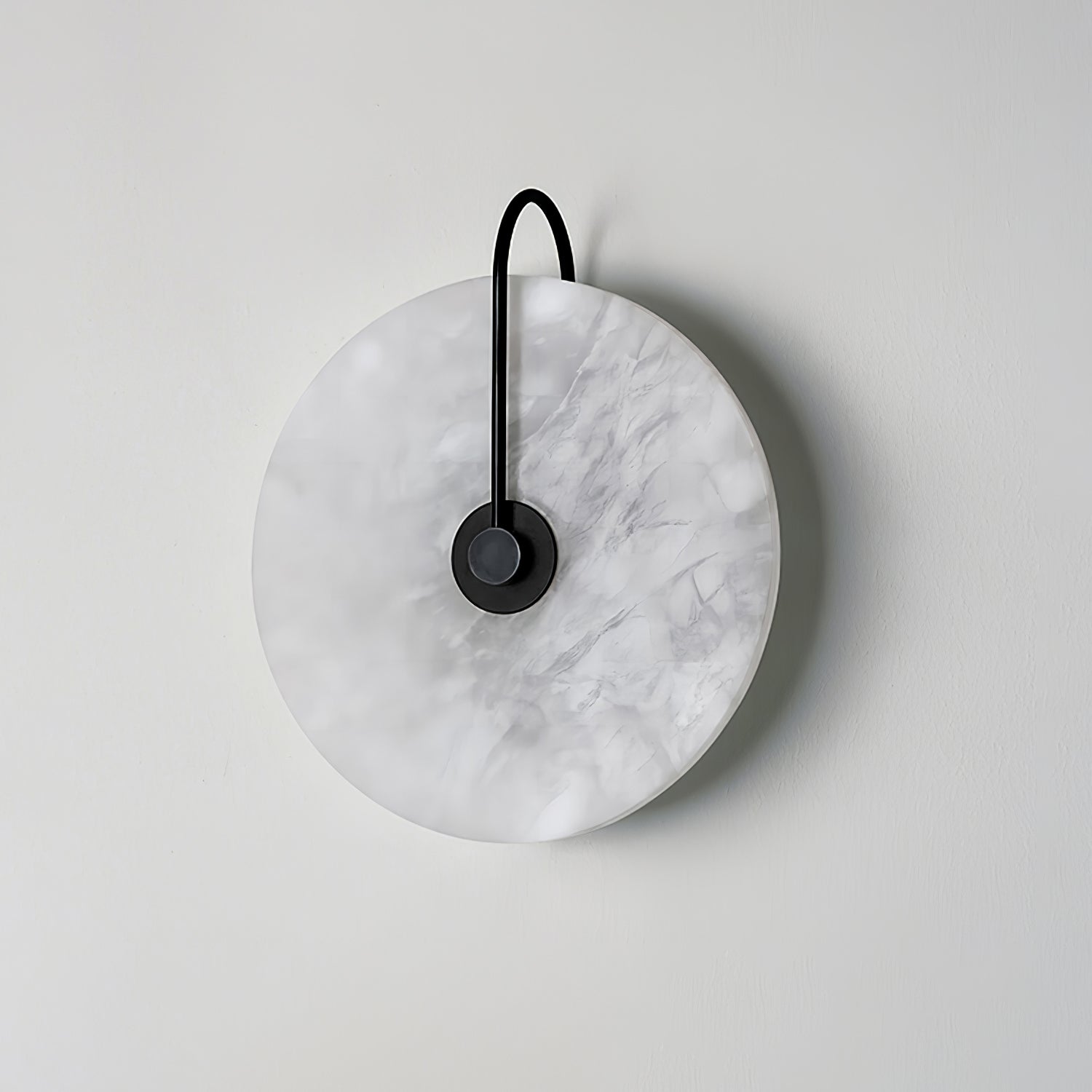 Modern Round Alabaster LED Wall Sconce Elegant Stone Wall Lamp for Interior Living Spaces