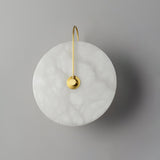Modern Round Alabaster LED Wall Sconce Elegant Stone Wall Lamp for Interior Living Spaces