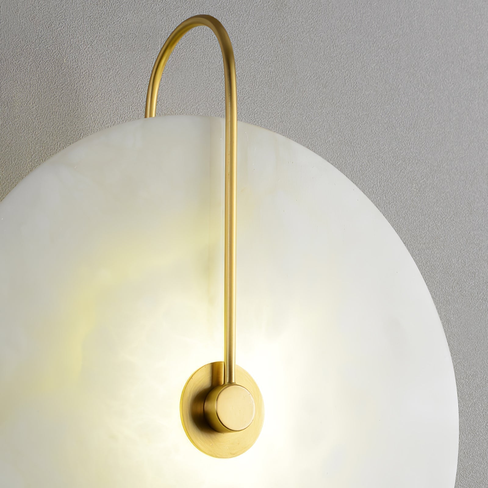 Modern Round Alabaster LED Wall Sconce Elegant Stone Wall Lamp for Interior Living Spaces