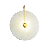 Modern Round Alabaster LED Wall Sconce Elegant Stone Wall Lamp for Interior Living Spaces