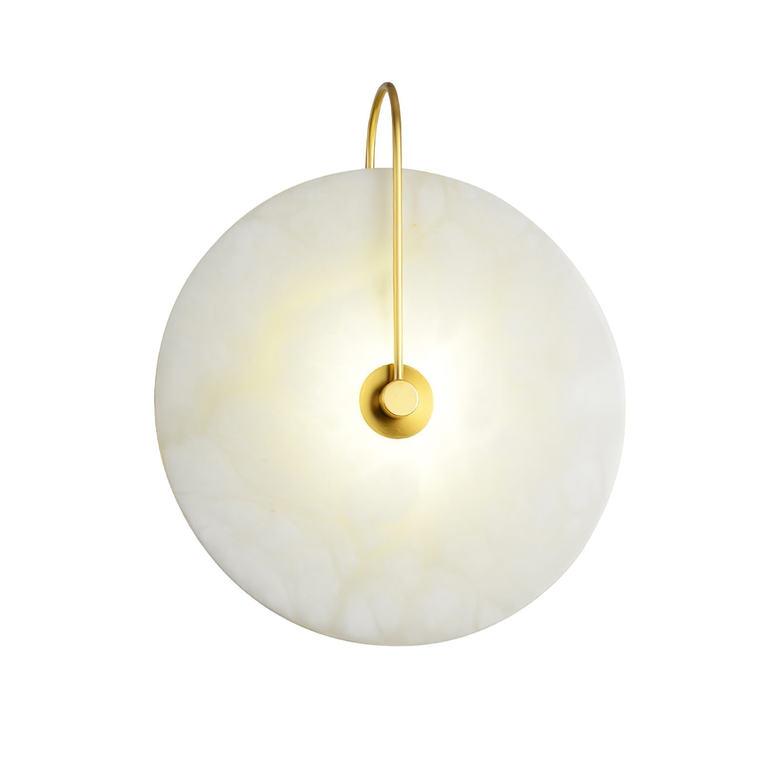 Modern Round Alabaster LED Wall Sconce Elegant Stone Wall Lamp for Interior Living Spaces