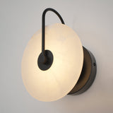 Modern Round Alabaster LED Wall Sconce Elegant Stone Wall Lamp for Interior Living Spaces
