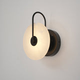 Modern Round Alabaster LED Wall Sconce Elegant Stone Wall Lamp for Interior Living Spaces