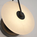 Modern Round Alabaster LED Wall Sconce Elegant Stone Wall Lamp for Interior Living Spaces