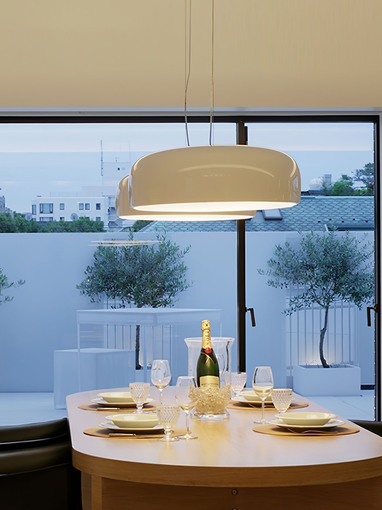 Modern Round Aluminum Pendant Light with Soft Diffused Illumination for Contemporary Interior Decor