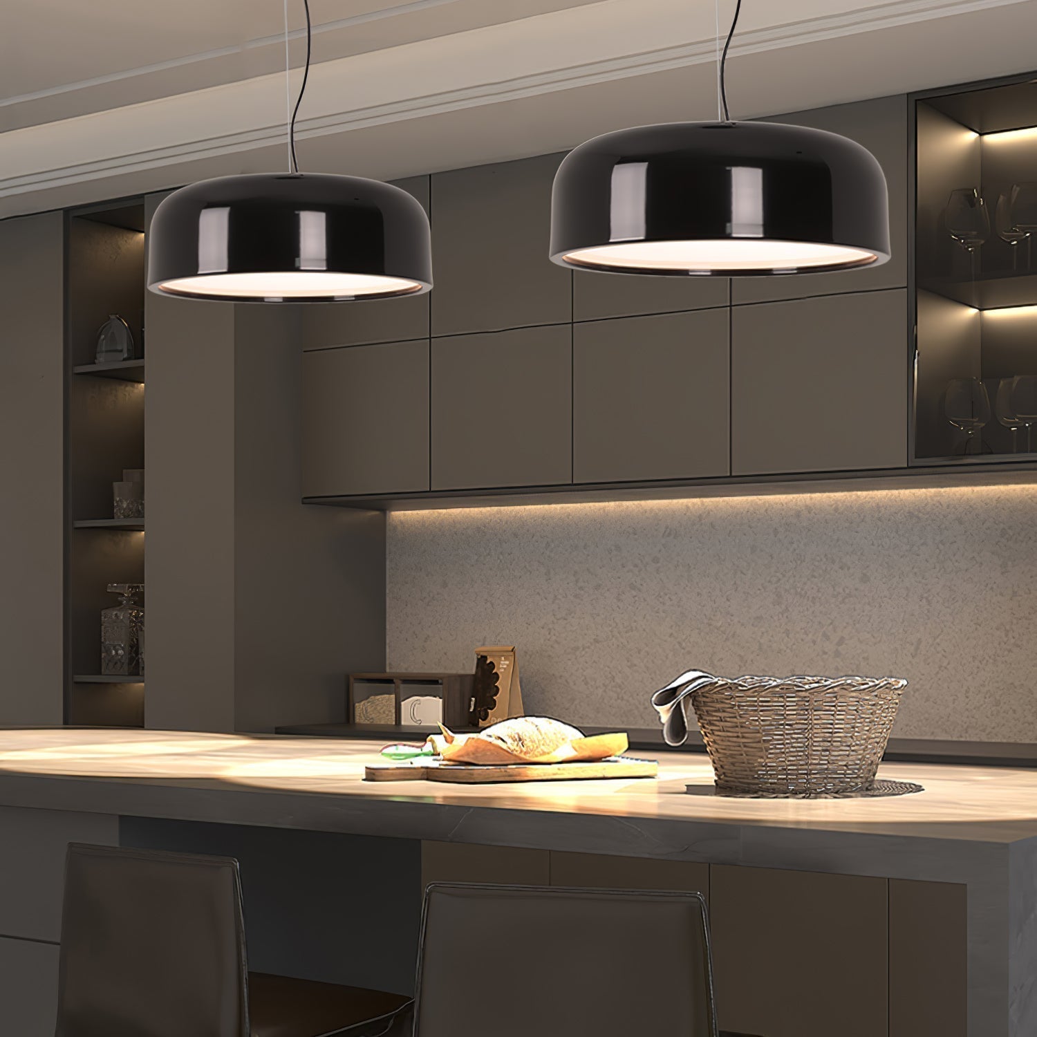 Modern Round Aluminum Pendant Light with Soft Diffused Illumination for Contemporary Interior Decor