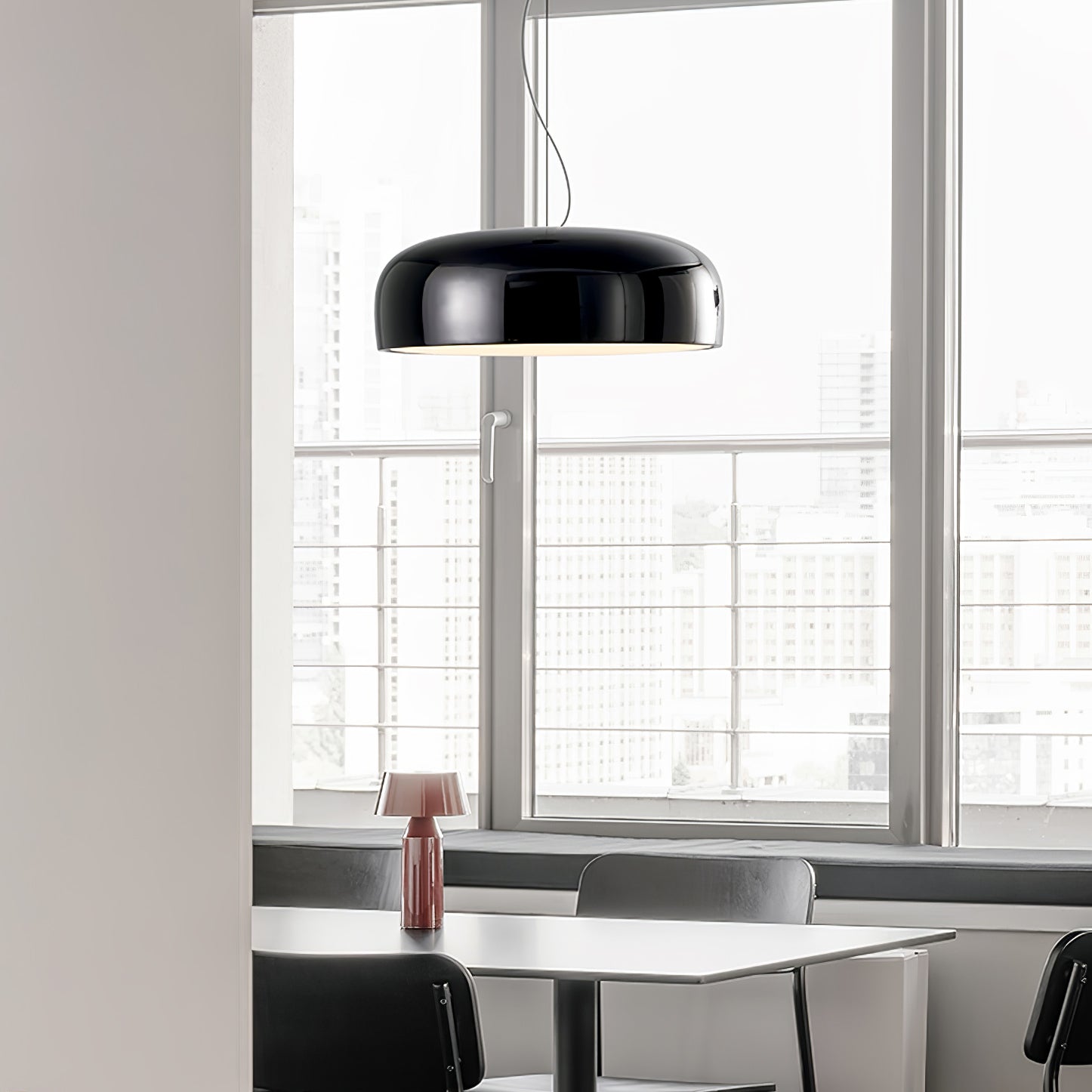 Modern Round Aluminum Pendant Light with Soft Diffused Illumination for Contemporary Interior Decor