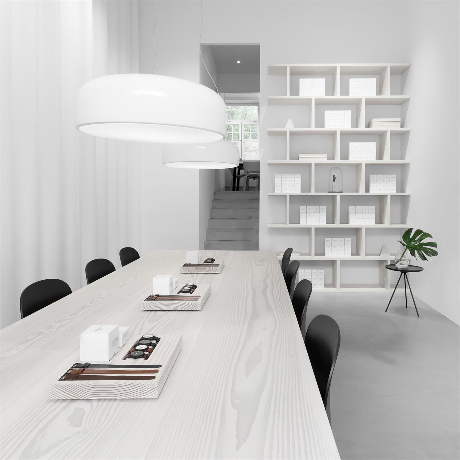 Modern Round Aluminum Pendant Light with Soft Diffused Illumination for Contemporary Interior Decor
