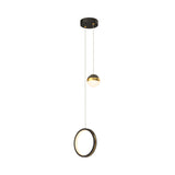 Modern Round and Oval Ring LED Pendant Light with Starry Sky Projection and 3 Color Dimming