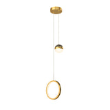 Modern Round and Oval Ring LED Pendant Light with Starry Sky Projection and 3 Color Dimming