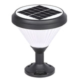 Modern Round Black Solar Post Cap Light Waterproof Outdoor LED Pillar Lantern for Fence Garden
