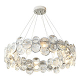 Modern Round Bubble Crystal Chandelier Silver Electroplated Metal Hanging Lamp for Dining Room