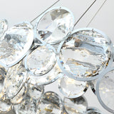 Modern Round Bubble Crystal Chandelier Silver Electroplated Metal Hanging Lamp for Dining Room