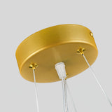 Modern Round Circular LED Pendant Light in Gold and Black Geometric Design