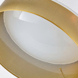 Modern Round Circular LED Pendant Light in Gold and Black Geometric Design