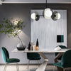 Modern Round Copper Chandelier with Electroplated Glass Shades in Matte Black Finish