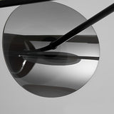 Modern Round Copper Chandelier with Electroplated Glass Shades in Matte Black Finish