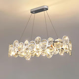 Modern Round Crystal Chandelier in Chrome Finish Elegant Flush Mount Ceiling Lighting