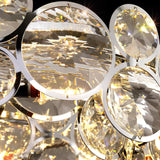 Modern Round Crystal Chandelier in Chrome Finish Elegant Flush Mount Ceiling Lighting