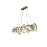 Modern Round Crystal Chandelier in Chrome Finish Elegant Flush Mount Ceiling Lighting