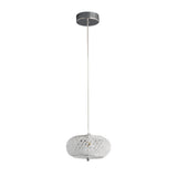 Modern Round Crystal Drum LED Pendant Light with 3 Color Dimming Chrome Finish