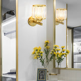Modern Round Crystal Glass Wall Sconce Plug In Luxury Postmodern Lighting for Bedroom