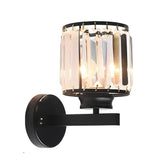 Modern Round Crystal Glass Wall Sconce Plug In Luxury Postmodern Lighting for Bedroom