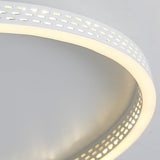 Dimmable Round LED Flush Mount Ceiling Light with Modern Hollow Edge Design for Bedroom