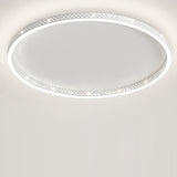 Dimmable Round LED Flush Mount Ceiling Light with Modern Hollow Edge Design for Bedroom