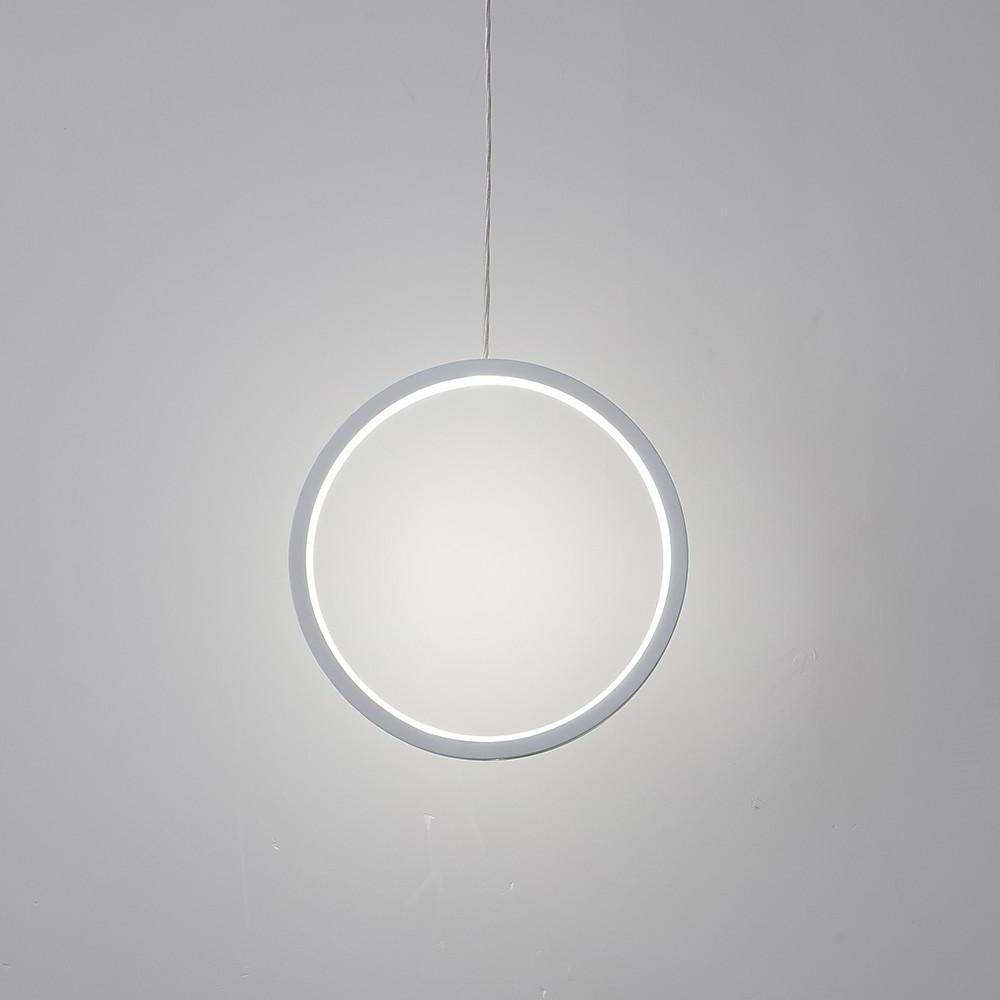 Modern Round Dual LED Pendant Light with Acrylic Shade for Living Room and Dining Area