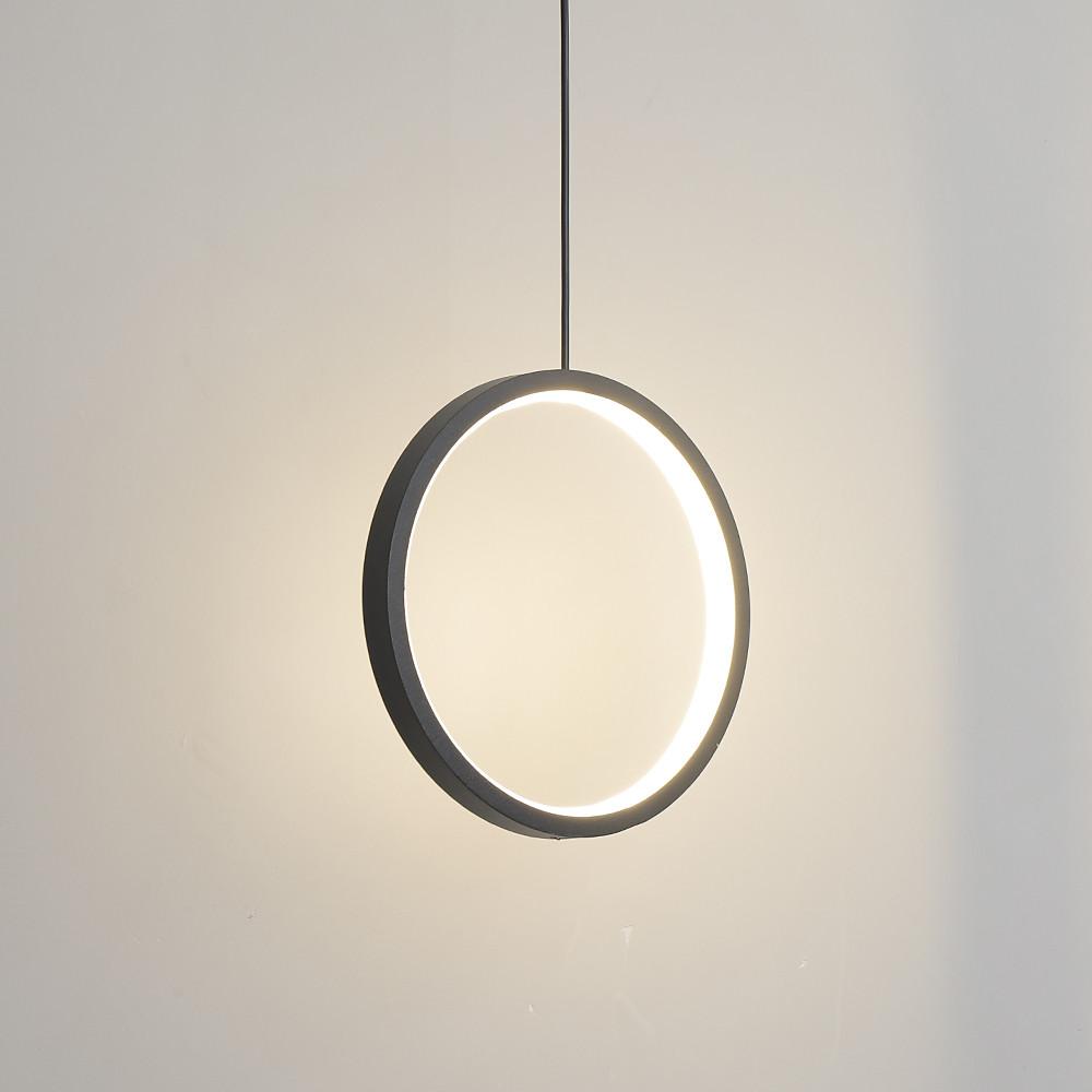 Modern Round Dual LED Pendant Light with Acrylic Shade for Living Room and Dining Area