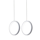 Modern Round Dual LED Pendant Light with Acrylic Shade for Living Room and Dining Area