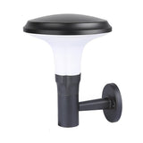 Modern Round Flower Solar Wall Lamp Waterproof Outdoor LED Sconce in Black