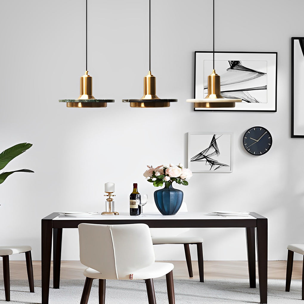 Modern Round Flying Saucer LED Pendant Light Electroplated Iron Kitchen Island Hanging Lamp