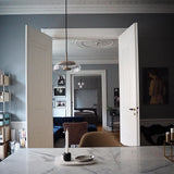 Modern Round Glass and Brass Pendant Light Fixture for Contemporary Interior Lighting