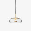 Modern Round Glass and Brass Pendant Light Fixture for Contemporary Interior Lighting