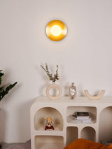 Modern Round Glass Art Sconce Wall Lamp Celestial Moon Design for Hallway and Bedroom