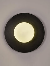 Modern Round Glass Art Sconce Wall Lamp Celestial Moon Design for Hallway and Bedroom
