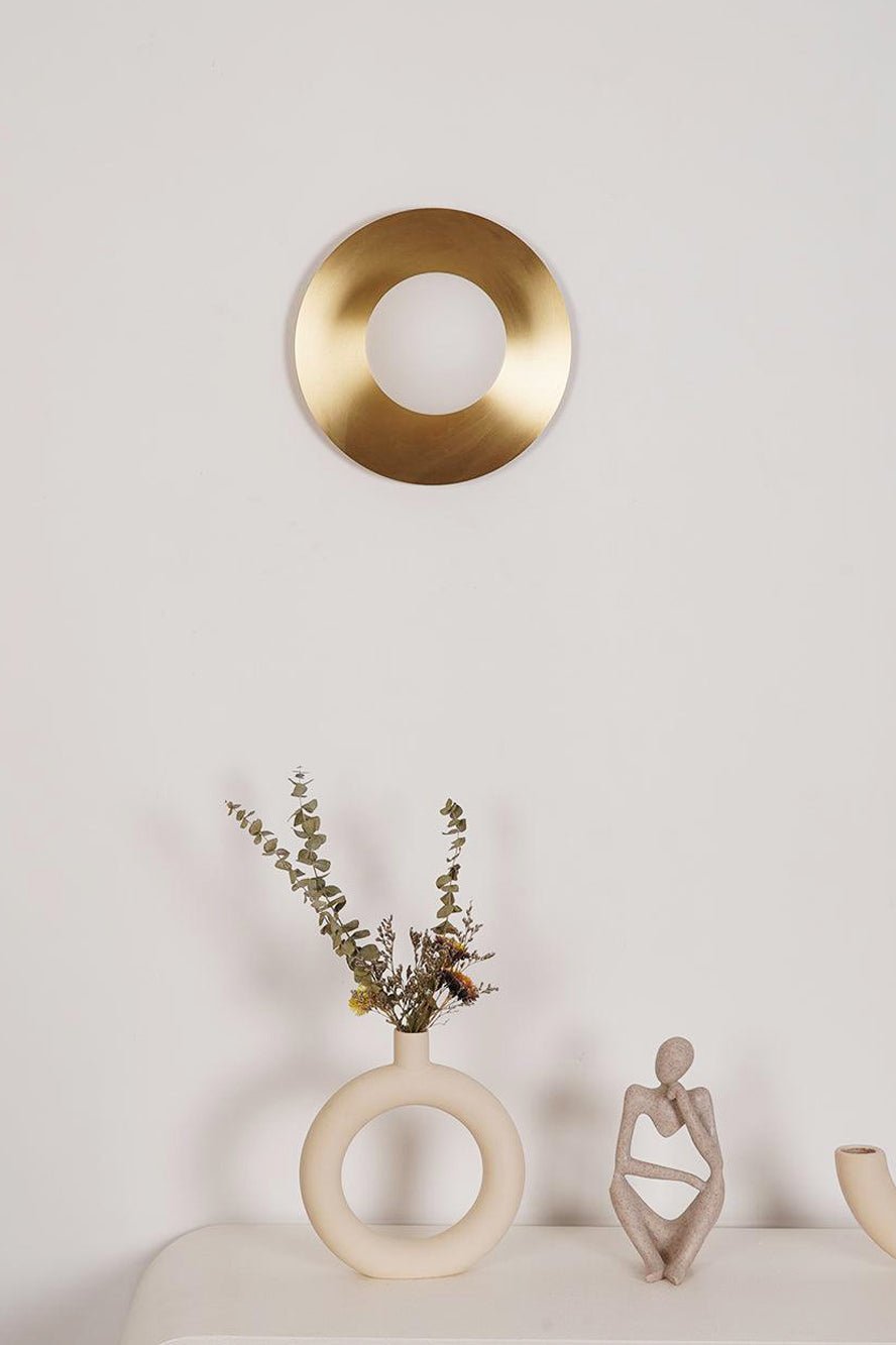 Modern Round Glass Art Sconce Wall Lamp Celestial Moon Design for Hallway and Bedroom