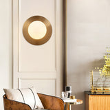 Modern Round Glass Art Sconce Wall Lamp Celestial Moon Design for Hallway and Bedroom