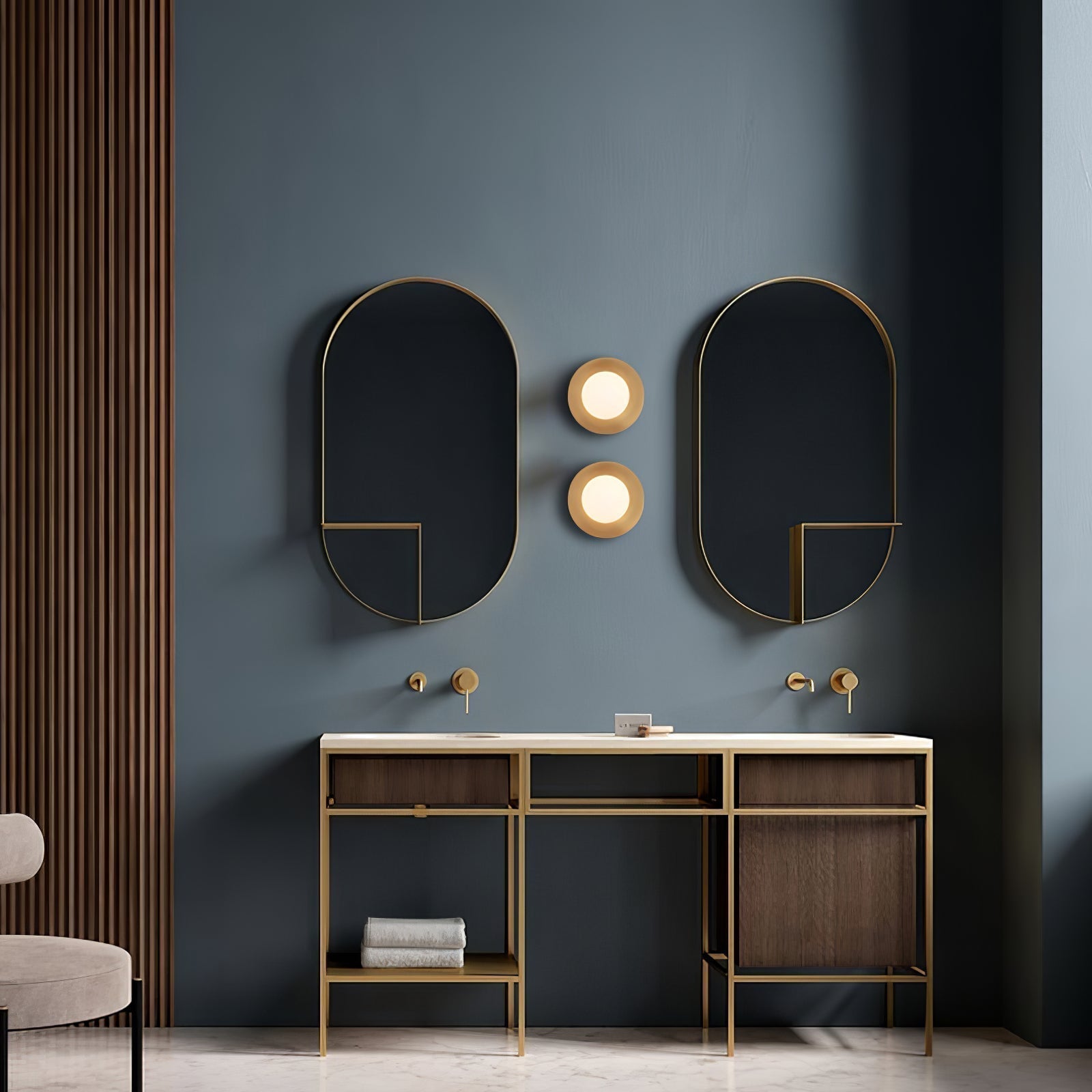 Modern Round Glass Art Sconce Wall Lamp Celestial Moon Design for Hallway and Bedroom