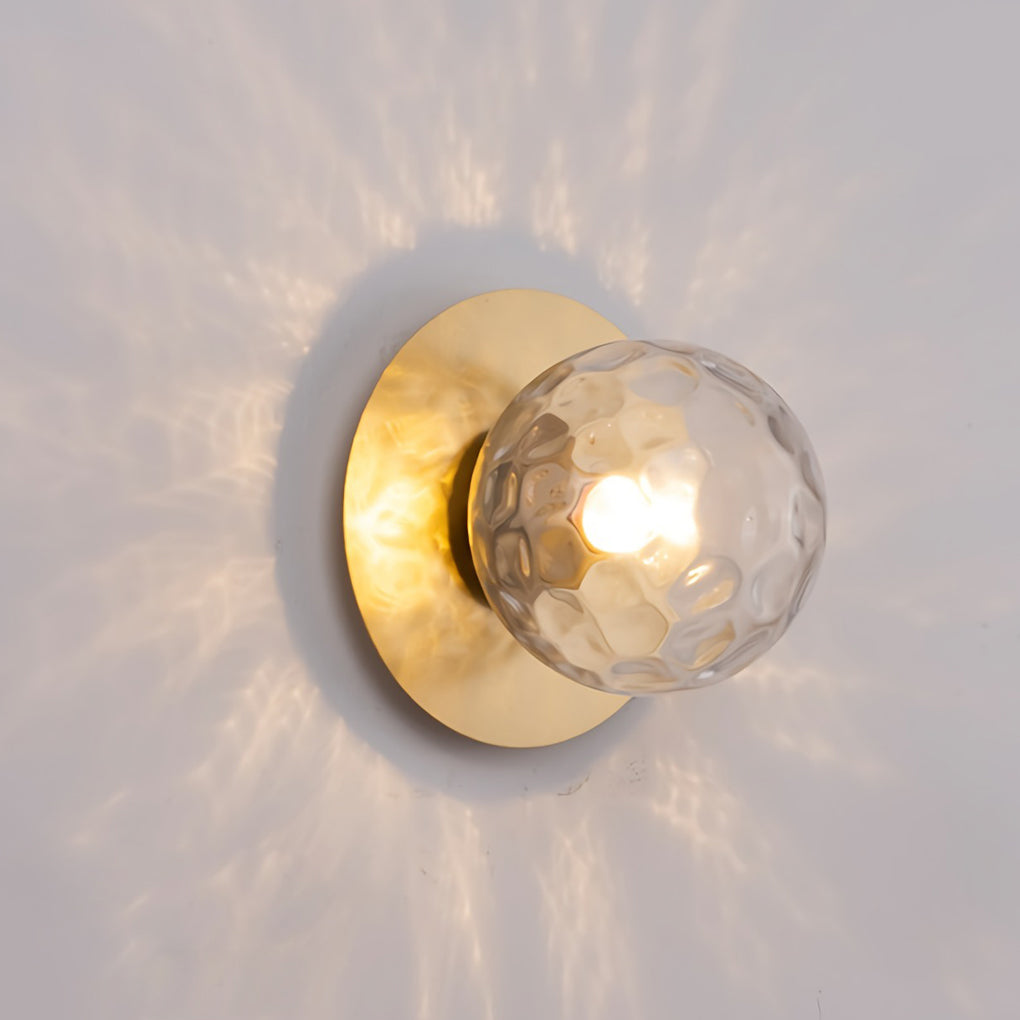 Modern Round Glass Ball Wall Sconce 12W LED Indoor Lighting for Bedroom Bedside and Living Room