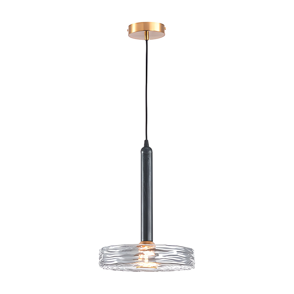 Modern Round Glass Pendant Light Amber Smoke Gray Nordic Chandelier for Kitchen Island