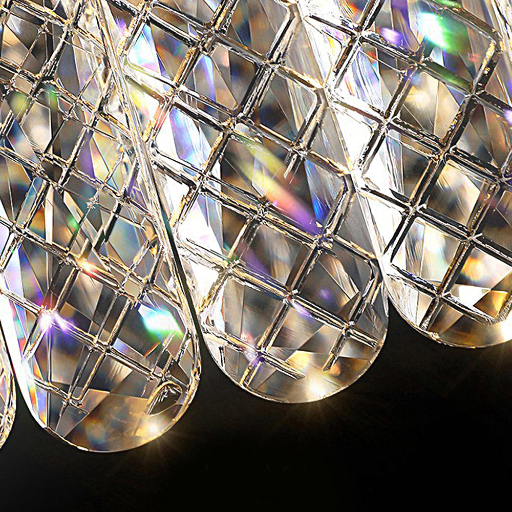 Modern Round K9 Crystal LED Chandelier Luxury 3 Step Dimming Pendant Lighting